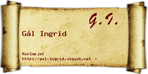 Gál Ingrid névjegykártya
